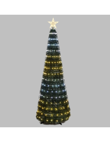 LUCI DI NATALE: vendita online Albero di Natale Conico H180cm PVC Verde con 304 GOCCE LED Pixel in offerta