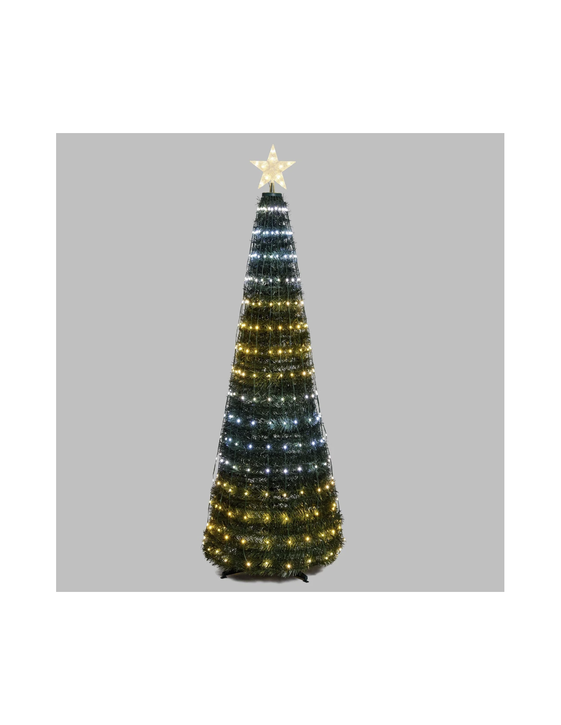 LUCI DI NATALE: vendita online Albero di Natale Conico H180cm PVC Verde con 304 GOCCE LED Pixel in offerta