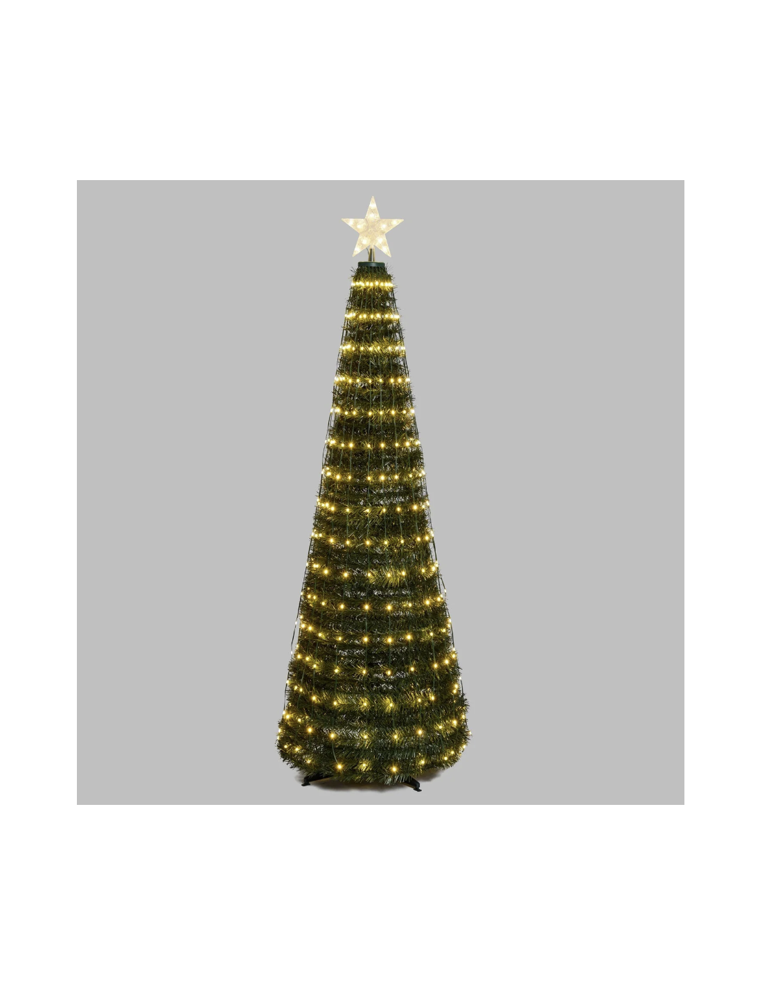 LUCI DI NATALE: vendita online Albero di Natale Conico H180cm PVC Verde con 304 GOCCE LED Pixel in offerta