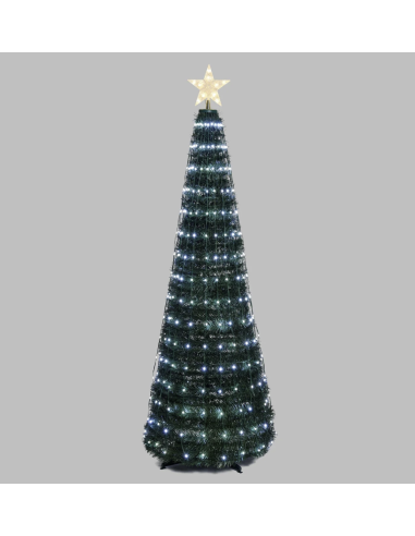 LUCI DI NATALE: vendita online Albero di Natale Conico H180cm PVC Verde con 304 GOCCE LED Pixel in offerta