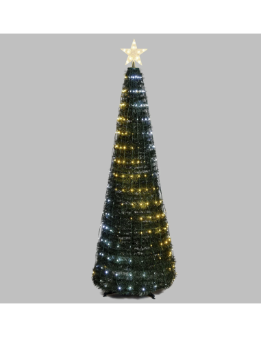 LUCI DI NATALE: vendita online Albero di Natale Conico H180cm PVC Verde con 304 GOCCE LED Pixel in offerta