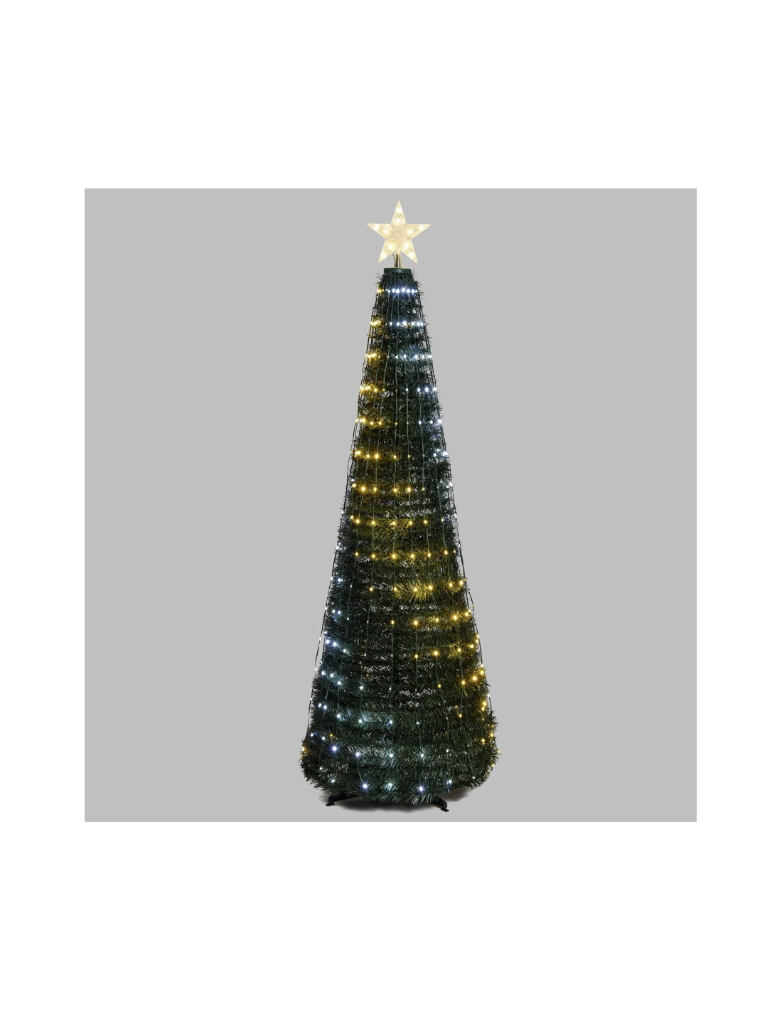 LUCI DI NATALE: vendita online Albero di Natale Conico H180cm PVC Verde con 304 GOCCE LED Pixel in offerta