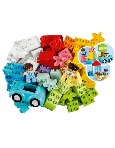 GIOCATTOLO PUBBLICIZZATO: vendita online LEGO DUPLO Classic Contenitore di Mattoncini 10913, 65 pezzi colorati, auto, fiori, ...