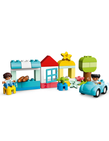 GIOCATTOLO PUBBLICIZZATO: vendita online LEGO DUPLO Classic Contenitore di Mattoncini 10913, 65 pezzi colorati, auto, fiori, ...
