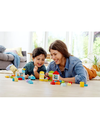 GIOCATTOLO PUBBLICIZZATO: vendita online LEGO DUPLO Classic Contenitore di Mattoncini 10913, 65 pezzi colorati, auto, fiori, ...