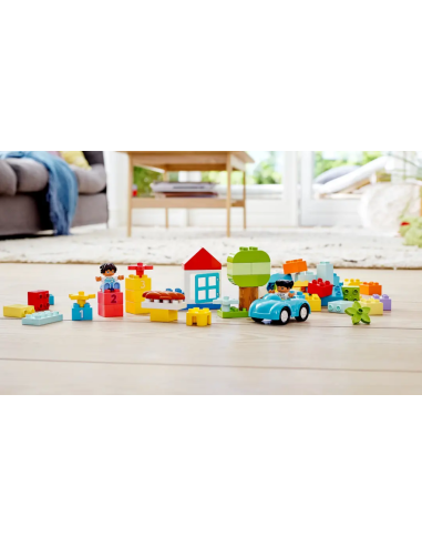 GIOCATTOLO PUBBLICIZZATO: vendita online LEGO DUPLO Classic Contenitore di Mattoncini 10913, 65 pezzi colorati, auto, fiori, ...