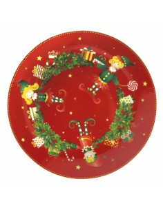 84550 PIATTO PORTATA ELFOMAGIA PORCELLANA ROSSO su Shop in Casa