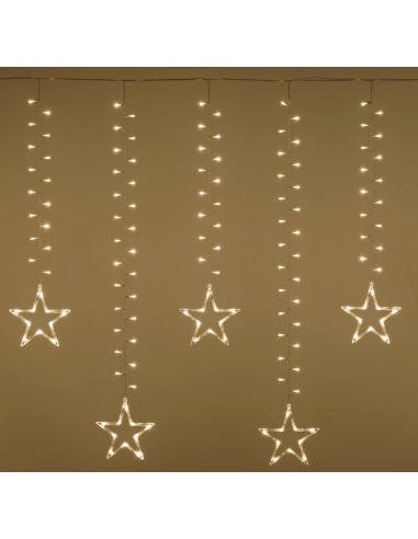 LUCI DI NATALE: vendita online Ice Cluster Light 500xH105cm con 20 Stelle - 620 LED Bianco Caldo Ø5mm | Decorazione Natalizia...