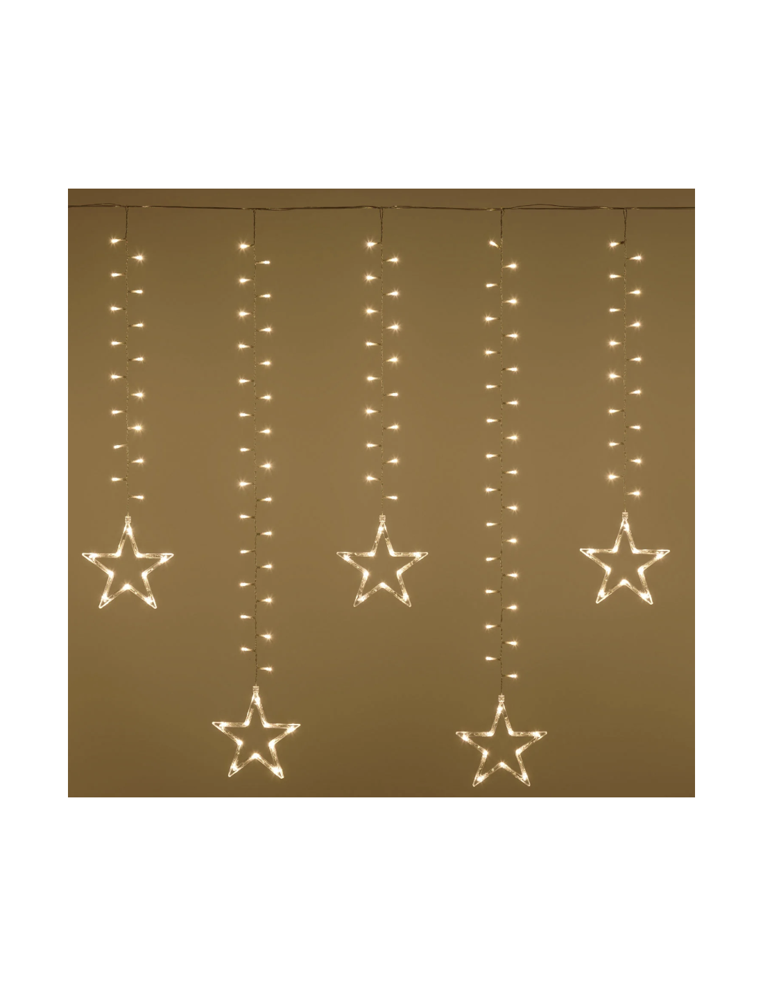 LUCI DI NATALE: vendita online Ice Cluster Light 500xH105cm con 20 Stelle - 620 LED Bianco Caldo Ø5mm | Decorazione Natalizia...