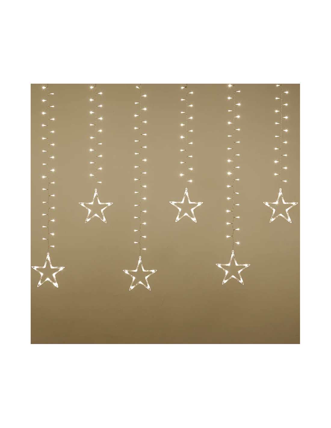 LUCI DI NATALE: vendita online Ice Cluster Light 500xH105cm con 20 Stelle - 620 LED Bianco Caldo Ø5mm | Decorazione Natalizia...