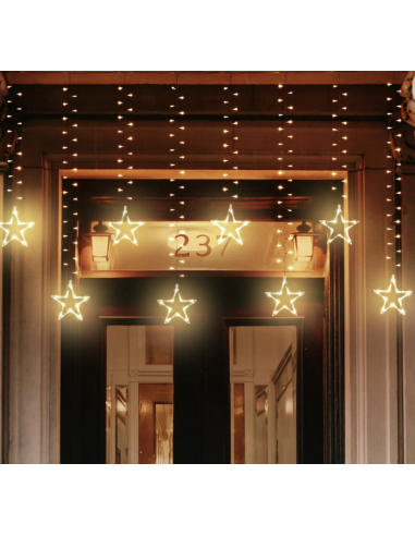 LUCI DI NATALE: vendita online Ice Cluster Light 500xH105cm con 20 Stelle - 620 LED Bianco Caldo Ø5mm | Decorazione Natalizia...