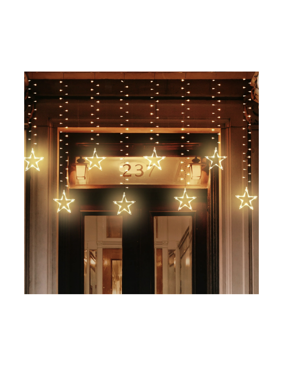 LUCI DI NATALE: vendita online Ice Cluster Light 500xH105cm con 20 Stelle - 620 LED Bianco Caldo Ø5mm | Decorazione Natalizia...