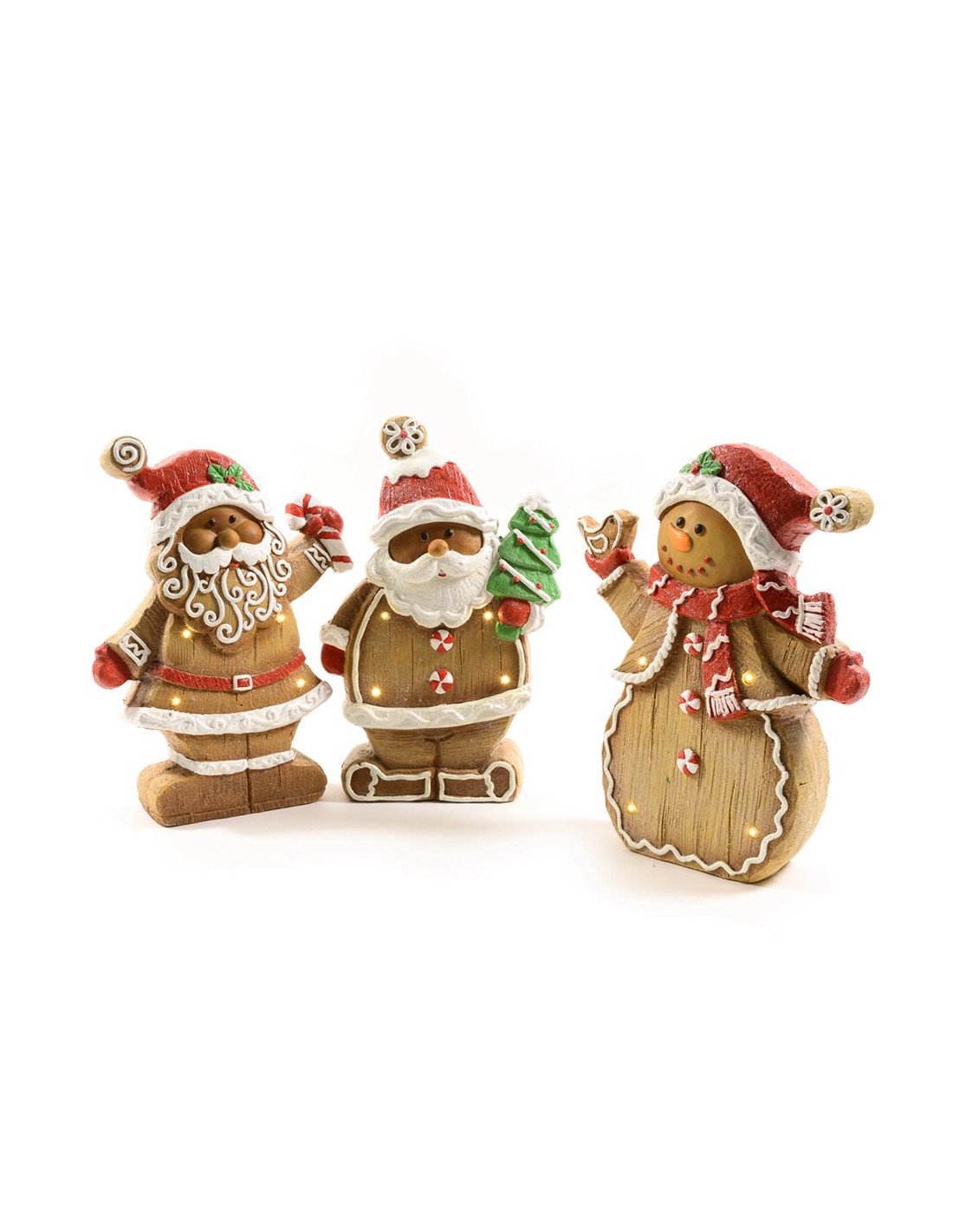 OGGETTISTICA NATALE: vendita online Omino Natalizio di Natale in Resina con LED 29x10x40 cm - La Magia di Natale illumina la ...