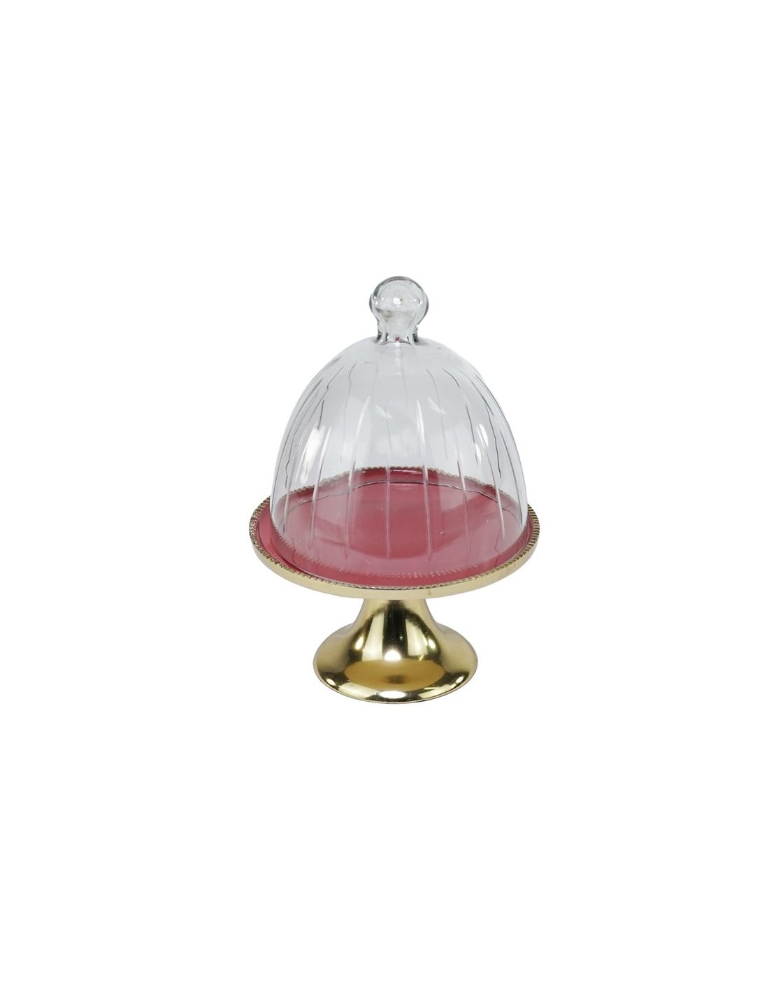 ALZATA ROSSO/ORO D19X28CM ALLUMINIO/VETRO su Shop in Casa
