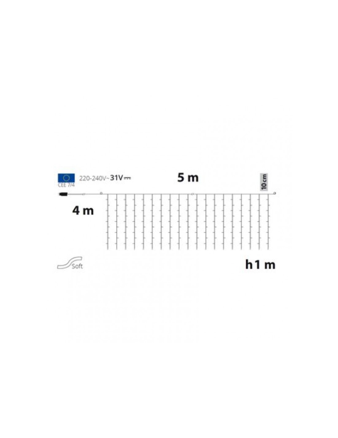 LUCI DI NATALE: vendita online Serie Luminosa Tenda 500 LED Bianco Caldo di Natale, La Magia di Natale per Decorare Ogni Ambi...