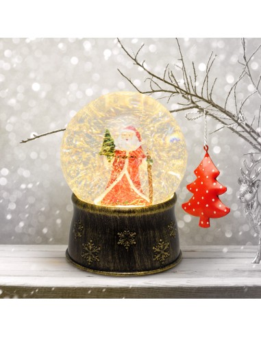 LUCI DI NATALE: vendita online SFERA VETRO GLITTER LED BIANCO CALDO 67165 in offerta