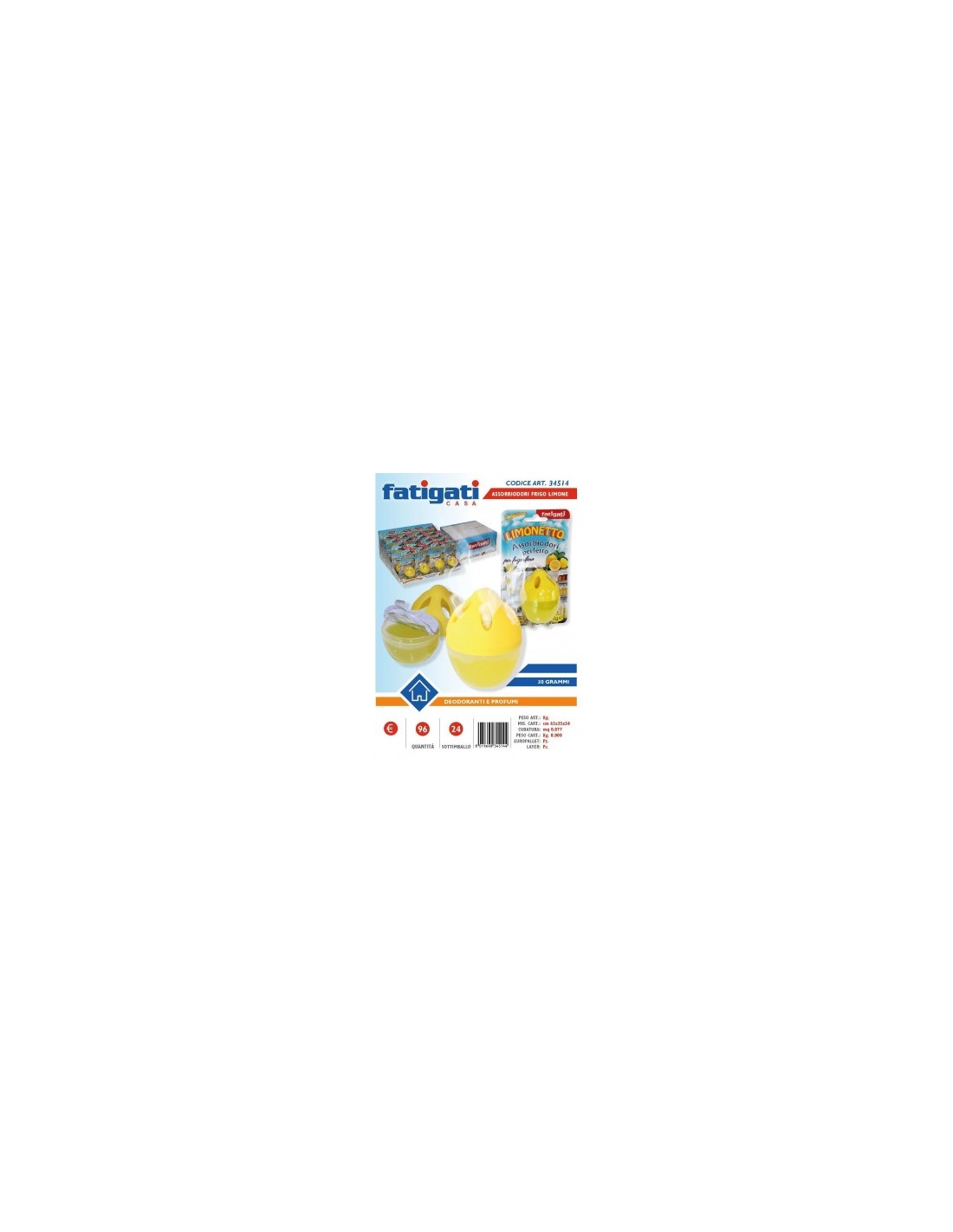 ASSORBI-ODORI DA FRIGO LIMONE LIMONETTO 34514 FATIGATI