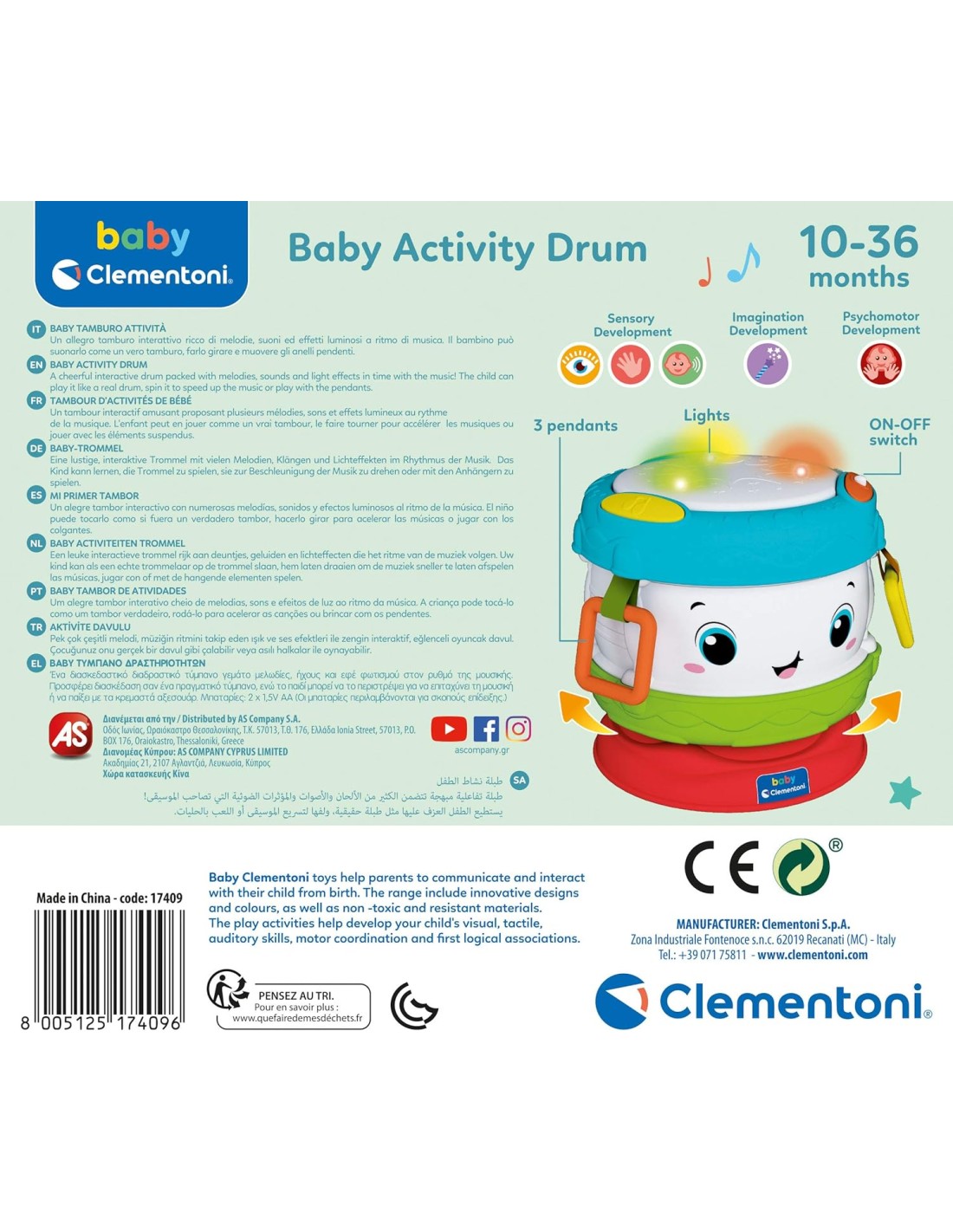 PRESCOLARI: vendita online BABY TAMBURO LUCI&SUONI 17409 in offerta