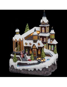 OGGETTISTICA NATALE: vendita online Villaggio di Natale con Cattedrale e Luci LED, Decorazione Natalizia in offerta