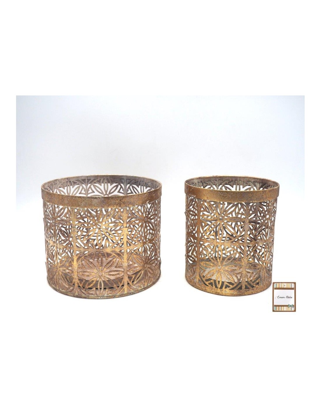PORTACANDELA 27116 1 MIS METALLO ORO 14X12,5CM
