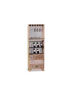 MOBILETTO 60150 CON PORTABOTTIGLIE 60X35X180CM LEGNO/FERRO