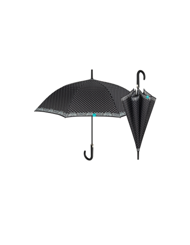 26209 OMBRELLO DONNA 61CM AUTOMATICO POIS BIANCHI