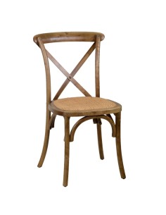SEDIA CROSS 280662 LEGNO MARRONE SEDUTA INTRECCIO IMPILABILE