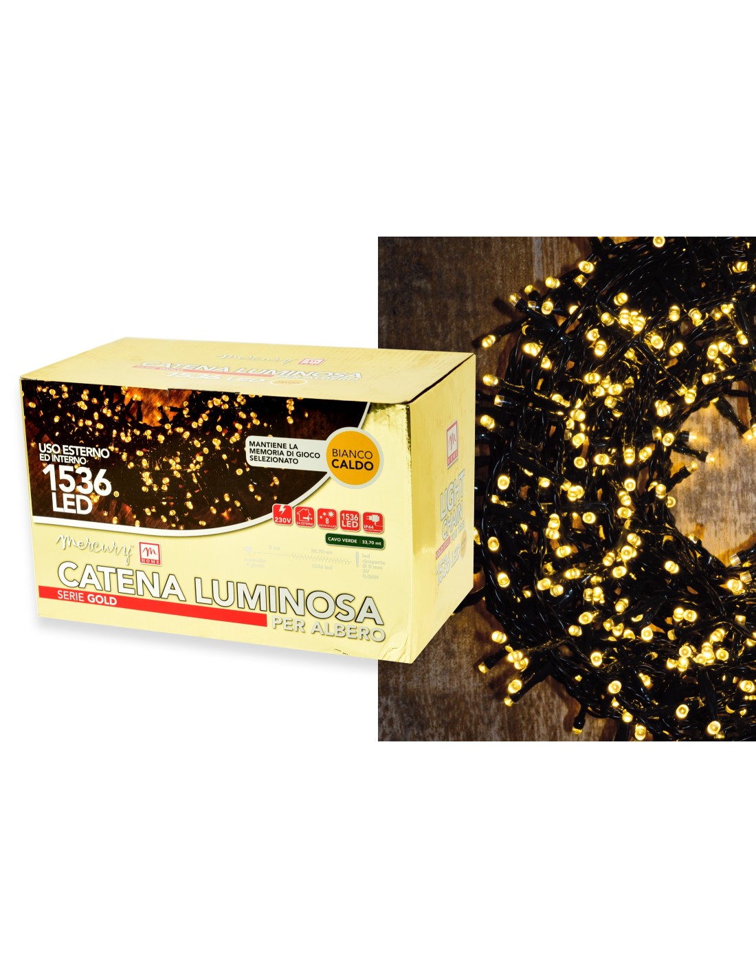 LUCI DI NATALE: vendita online Serie Luminosa Catena 1536LED Bianco Caldo di Natale - La Magia di Natale a casa tua! in offerta
