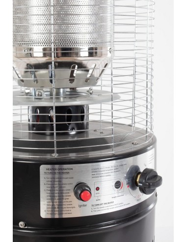 STUFE A GAS: vendita online SCALDAPATIO GAS COLONNA 135CM ACCIAIO NERO VERNICIATO in offerta