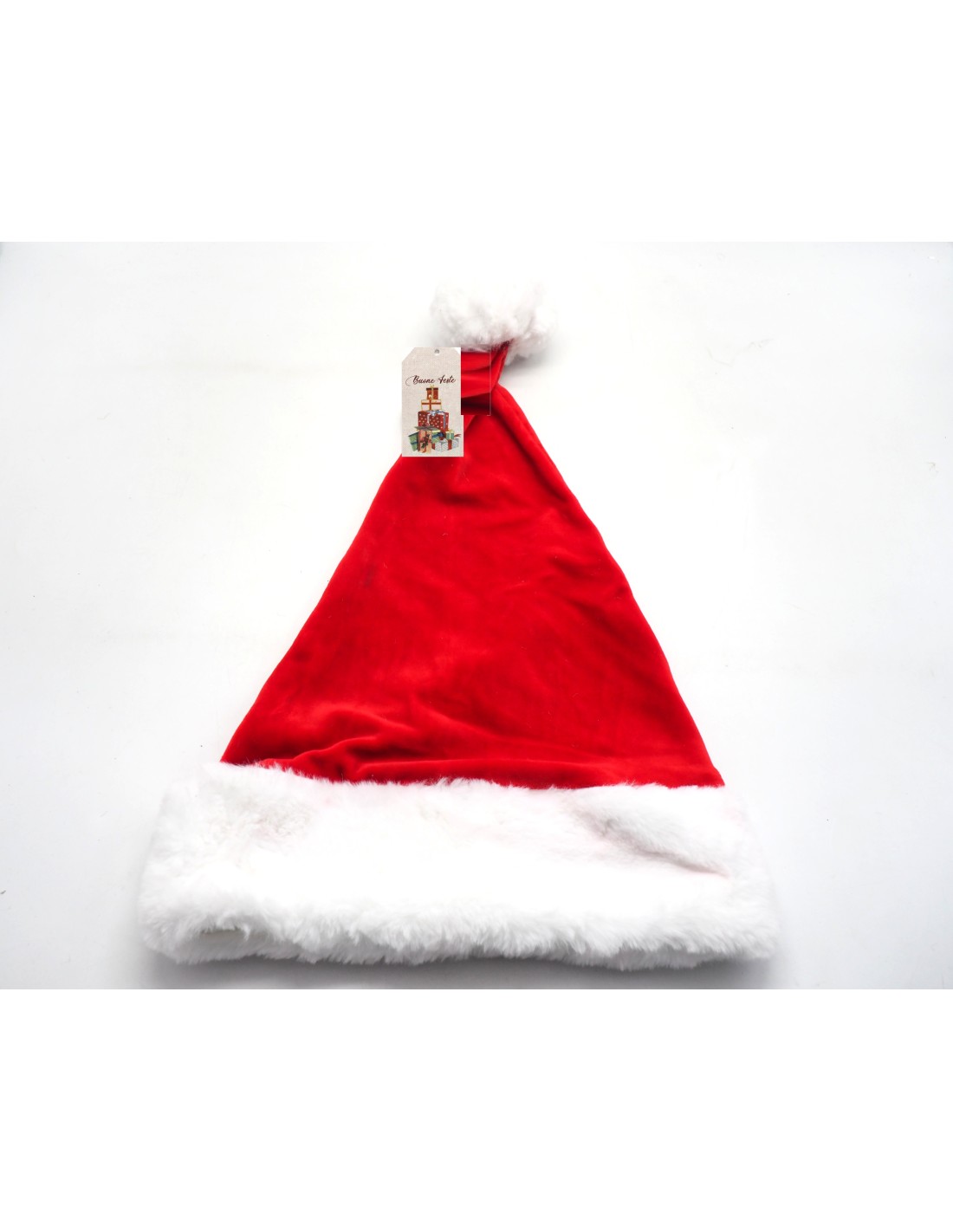OGGETTISTICA NATALE: vendita online Cappello Natalizio Deluxe Rosso 50x33cm, Cappellino Babbo Natale Morbido Elegante con Bor...