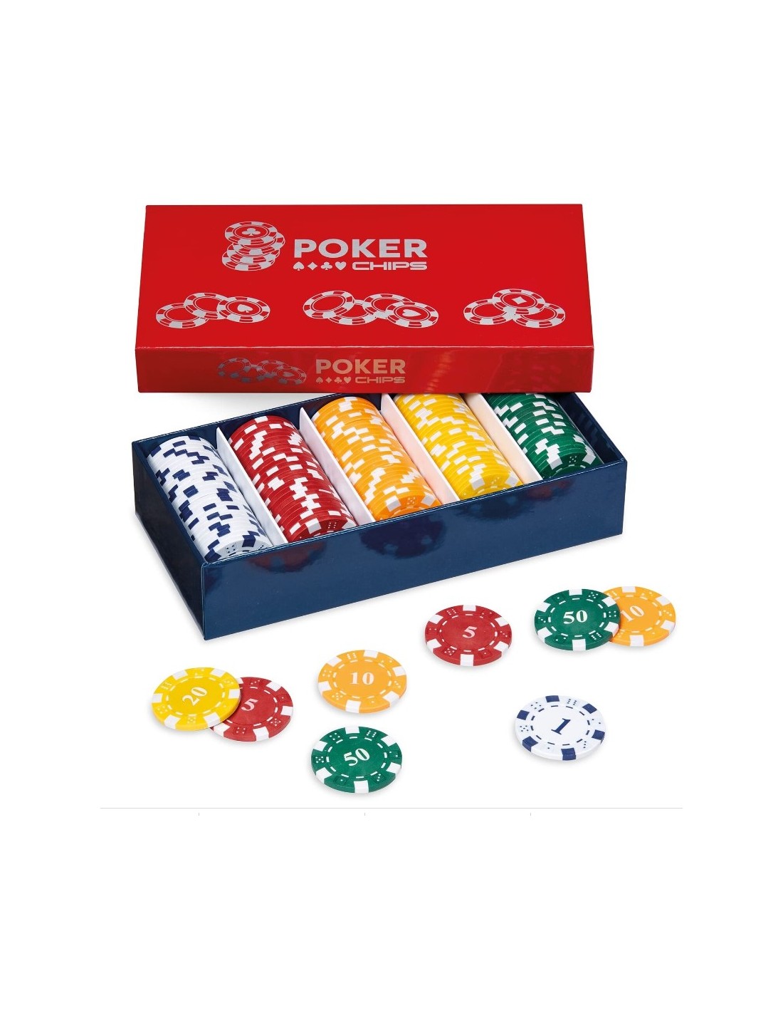 SCATOLA FICHES 003480 125 PEZZI CON VALORE