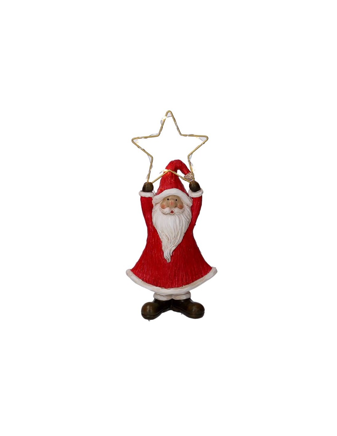 BABBO NATALE RESINA CON STELLA LED H21CM su Shop in Casa