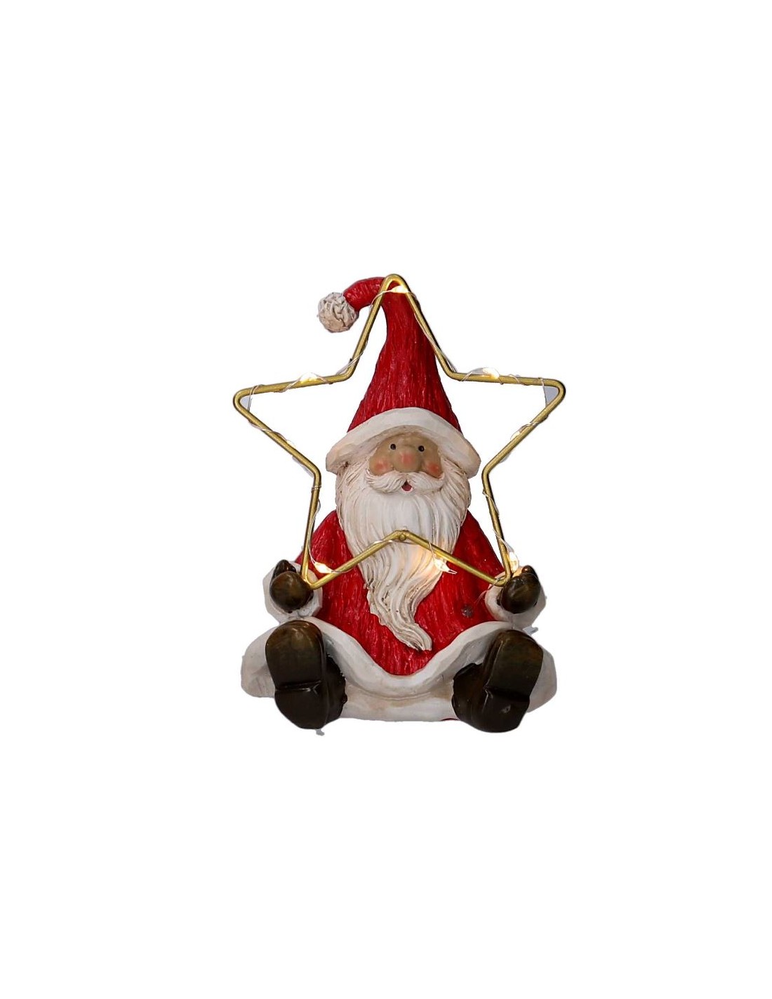 BABBO NATALE RESINA CON STELLA LED H13CM su Shop in Casa