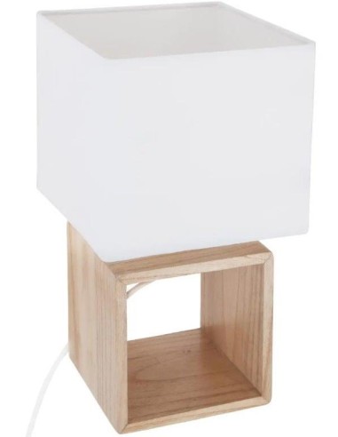 Atmosphera Lampada Quadrata in Legno H32 cm | shopincasa.it