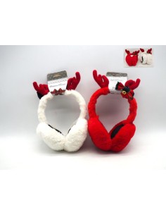 OGGETTISTICA NATALE: vendita online Copriorecchie Pelosi con Corna Natalizi Mod. 34223, Accessorio Invernale Divertente Color...
