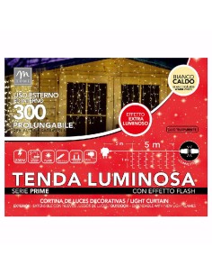 LUCI DI NATALE: vendita online Tenda 300 LED Colore Bianco Caldo con Flash Prolungabile - La Magia di Natale a casa tua! in o...