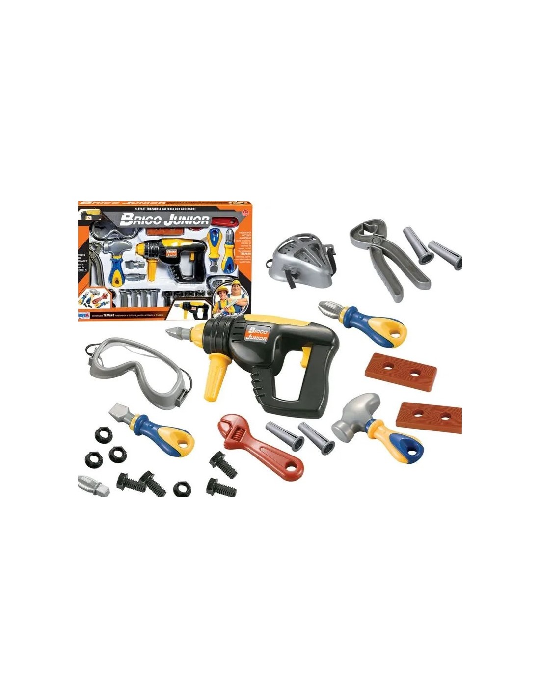 BRICO JUNIOR 10977 PLAYSET TRAPANO CON ACCESSORI su Shop in Casa