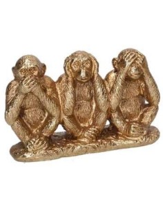 STATUA RESINA SCIMMIE ORO 11X4X6CM su Shop in Casa