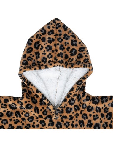 ACCESSORI: vendita online PLAID 181122D FELPA CON CAPPUCCIO LEOPARDATA in offerta