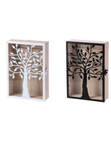 SCATOLA PORTACHIAVI 102424 LEGNO/VETRO ASSORTITO 18X26X6CM su Shop ...