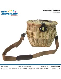 CESTO 05181 LEGNO CON COPERCHIO E TRACOLLA su Shop in Casa