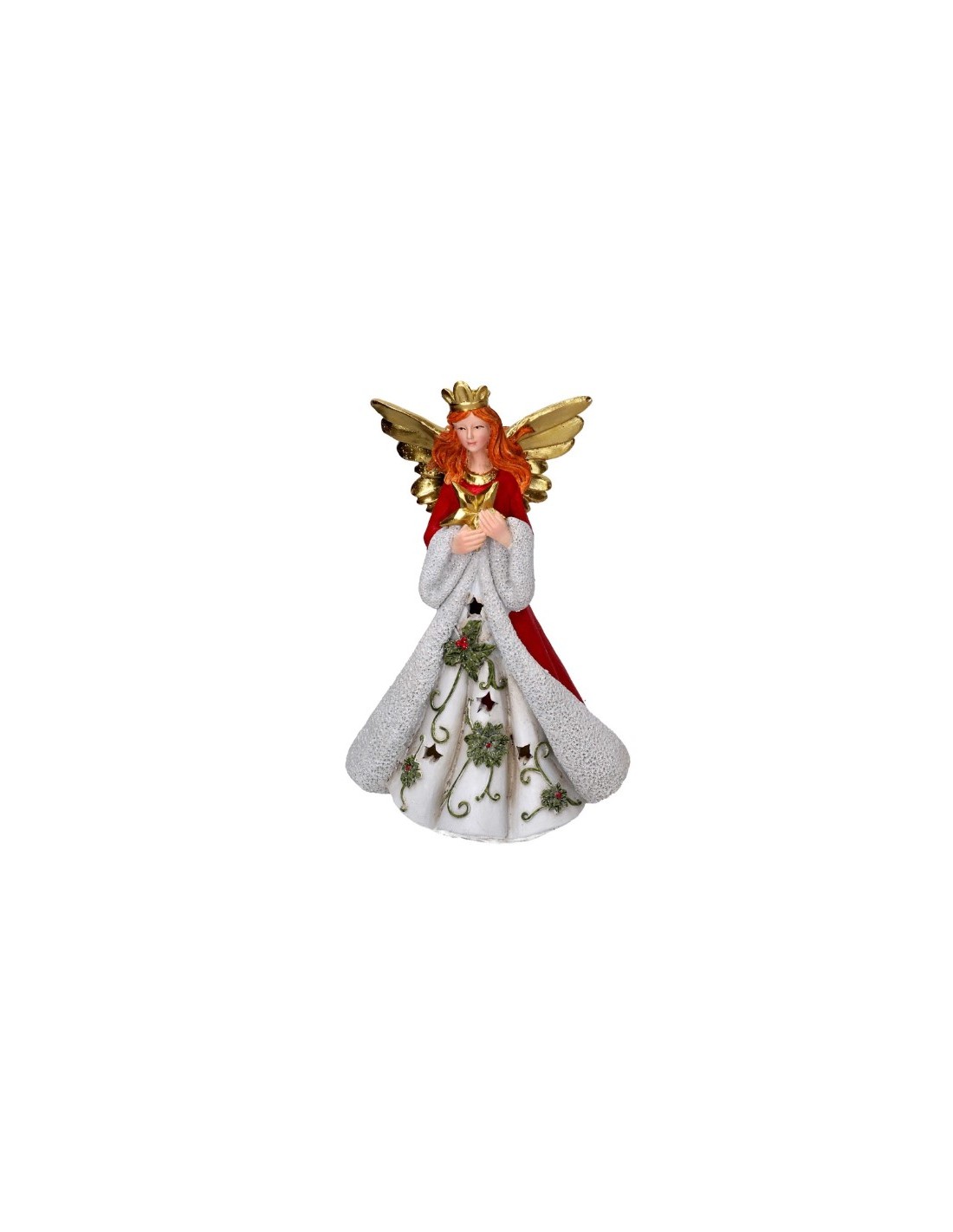 ANGELO RESINA ROSSO/ORO CON LED H29,5CM su Shop in Casa