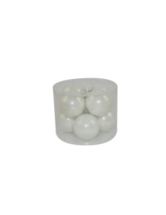 CONF 8 SFERE 59022 VETRO 8CM BIANCO PERL