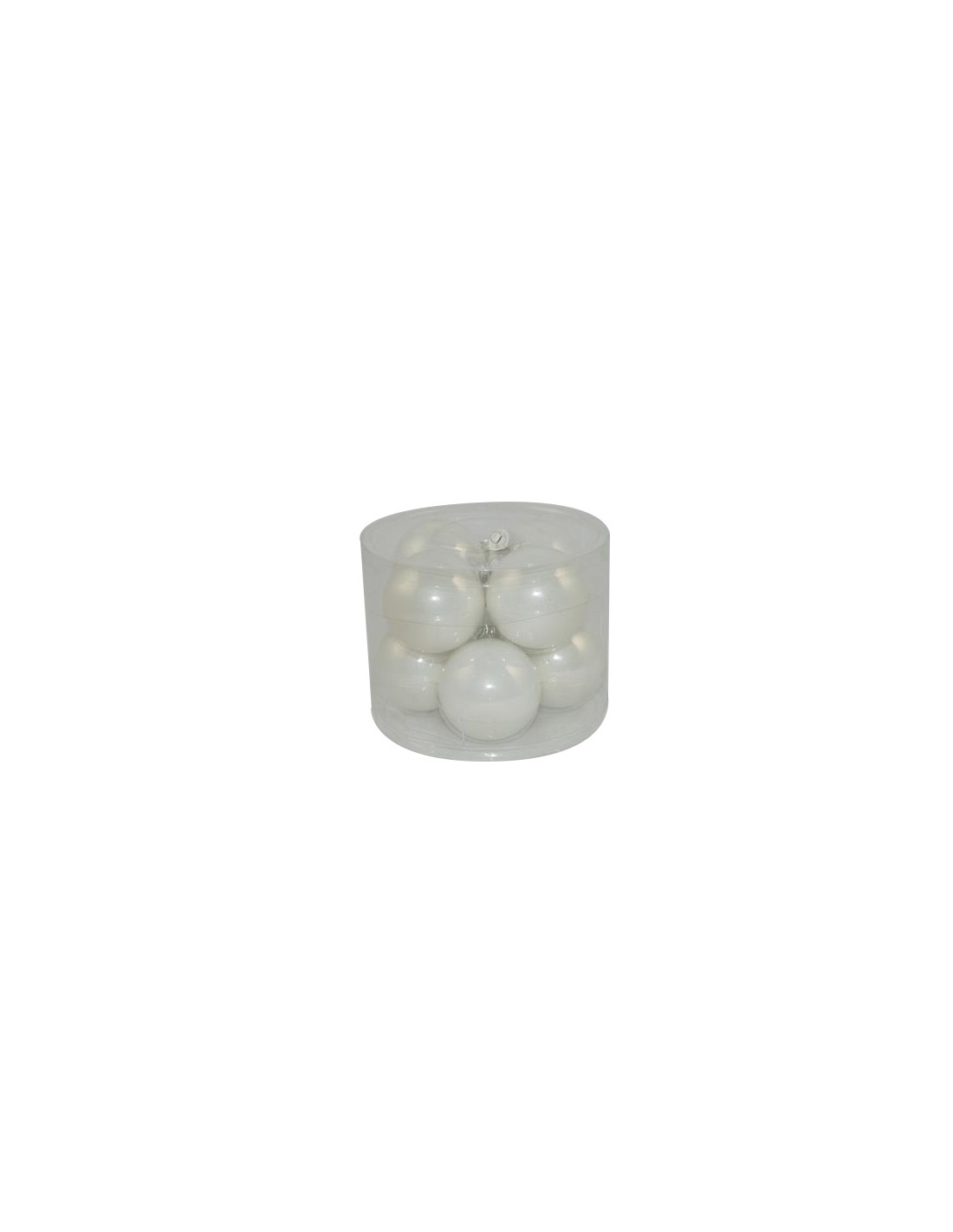 CONF 8 SFERE 59022 VETRO 8CM BIANCO PERL