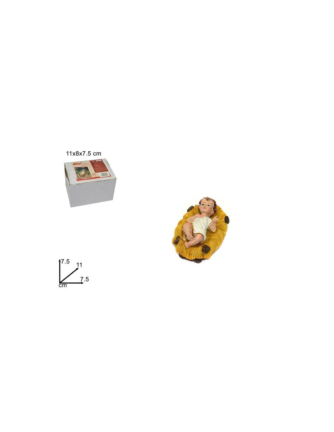 GESU  BAMBINO VESTITO CON CULLA 11CM