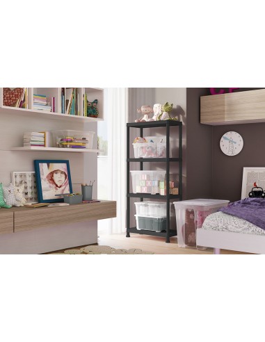 MENSOLE E SCAFFALI: vendita online SCAFFALE A 4 RIPIANI COLORE NERO in offerta