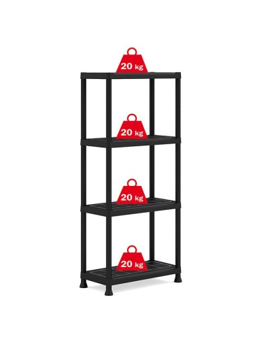 MENSOLE E SCAFFALI: vendita online SCAFFALE A 4 RIPIANI COLORE NERO in offerta