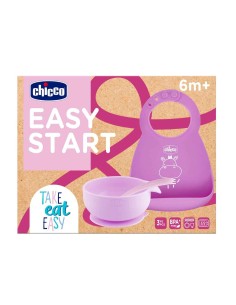 Chicco Set Pappa Silicone F Antiscivolo Rosa | Shopincasa.it