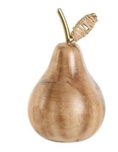 FIGURA PERA LD209724 LEGNO/METALLO 9X9X15CM su Shop in Casa