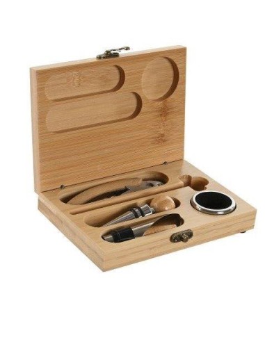 KIT SOMMELIER RC210716 5PZ CON VALIGETTA BAMBOO
